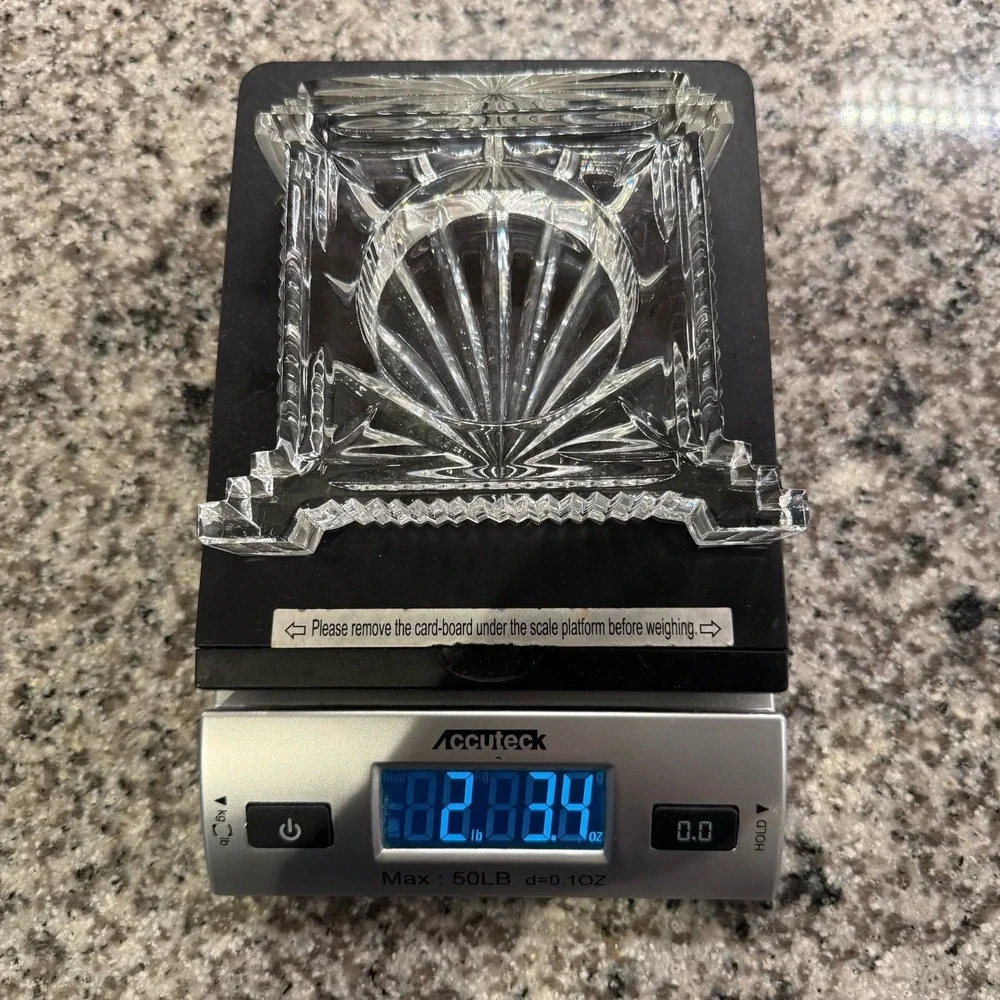 Vintage Waterford Crystal Coliseum Mantel Clock Base ONLY, NO CLOCK. CHIP READ